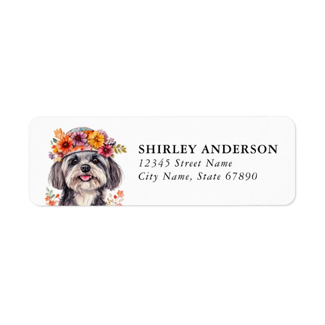 Havanese Dog Return Address Labels (Front)