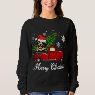 Havanese Dog Riding Red Truck Christmas Decoration Sweatshirt