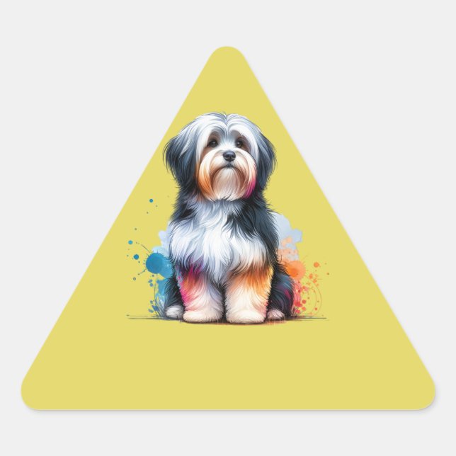 Havanese Dog Triangle Sticker (Front)