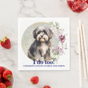Havanese Dog Wedding Napkins With Dogs Photo