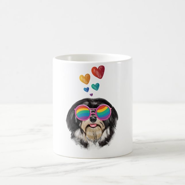 Havanese Dog with Hearts Valentine's Day Coffee Mug (Center)