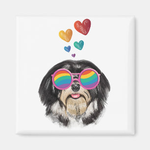 Havanese Dog with Hearts Valentine's Day Magnet