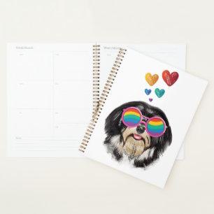 Havanese Dog with Hearts Valentine's Day Planner