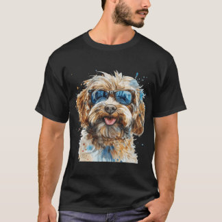 Havanese Dog with Sunglasses On retro T-Shirt