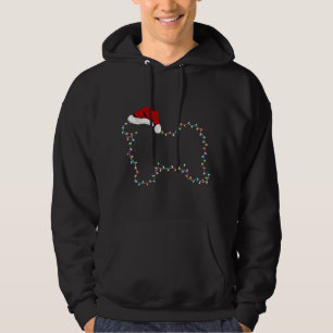Havanese Dog Xmas Lighting Santa Hat Havanese Chri Hoodie