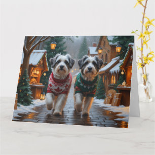 Havanese Dogs Christmas Snow Holiday  Card
