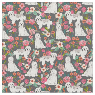Havanese dogs florals fabric