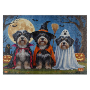 Havanese Dogs Pumpkin Halloween Funny Cutting Board