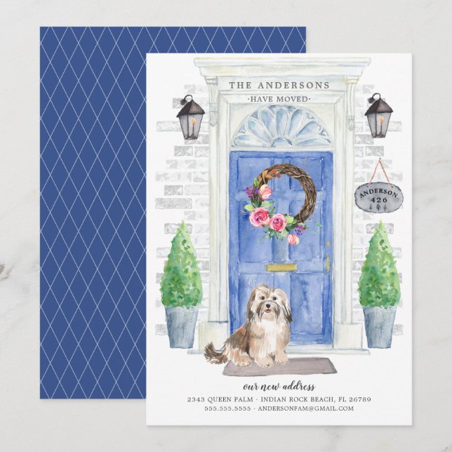 Havanese Front Door Moving Announcement (Front/Back)
