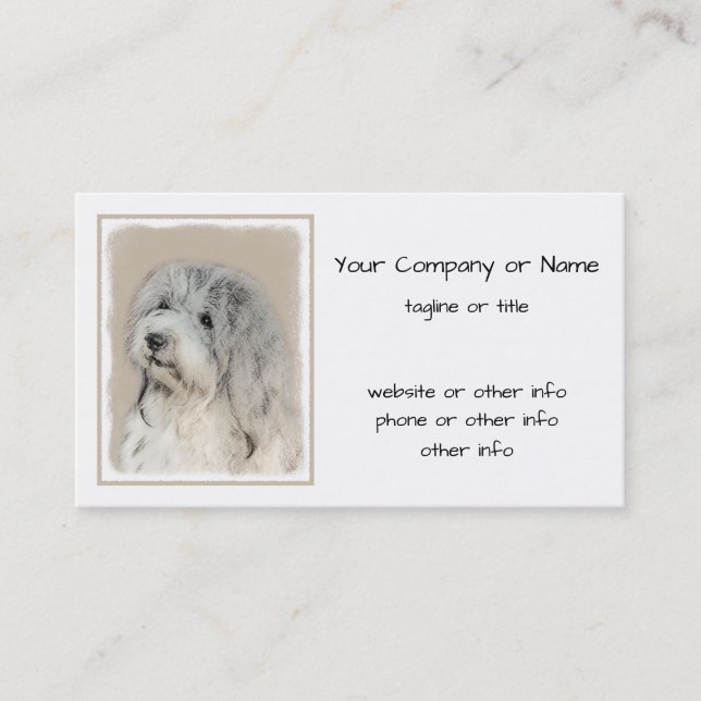 Havanese (Gold Sable) Painting - Original Dog Art Business Card (Front)