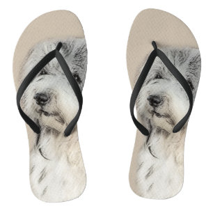 Havanese (Gold Sable) Painting - Original Dog Art Flip Flops