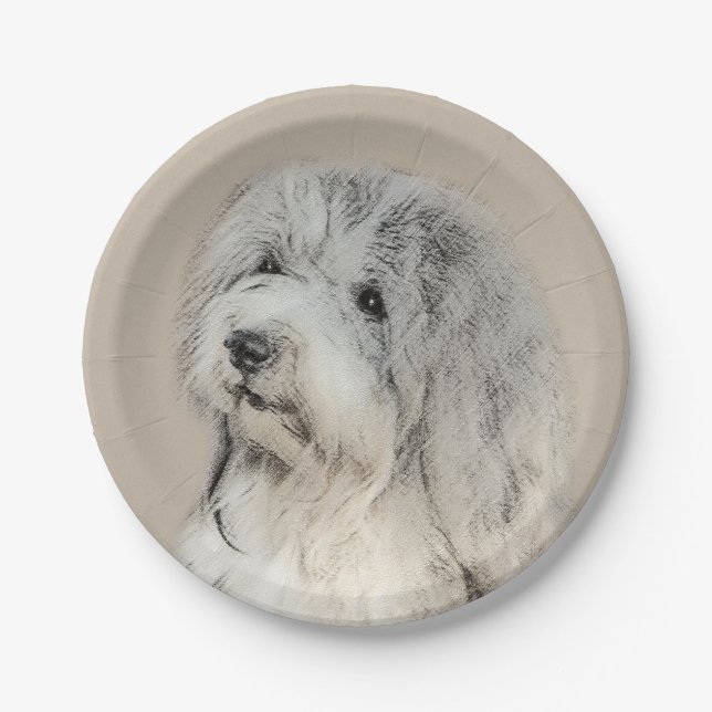 Havanese (Gold Sable) Painting - Original Dog Art Paper Plate (Front)