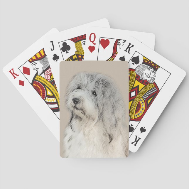 Havanese (Gold Sable) Painting - Original Dog Art Playing Cards (Back)