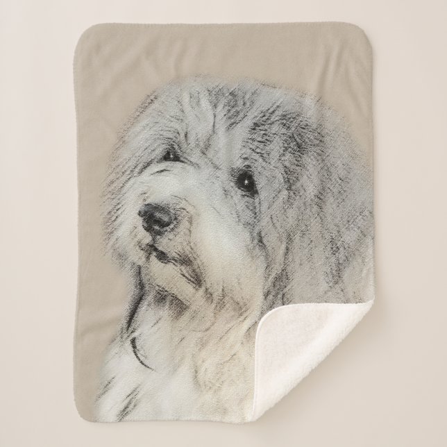 Havanese (Gold Sable) Painting - Original Dog Art Sherpa Blanket (Front)