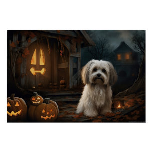 Havanese Halloween Scary Poster