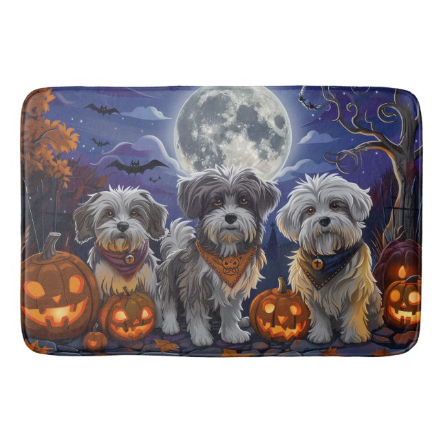 Havanese Halloween Spooky Bath Mat (Front)