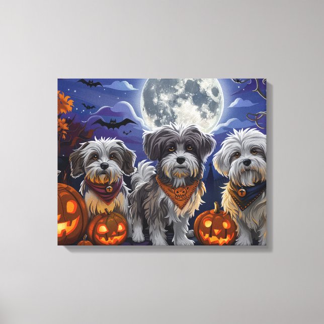 Havanese Halloween Spooky Canvas Print (Front)