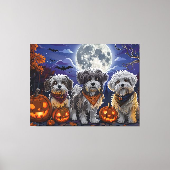 Havanese Halloween Spooky Canvas Print (Front)