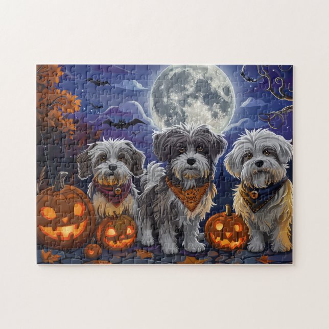 Havanese Halloween Spooky Jigsaw Puzzle (Horizontal)