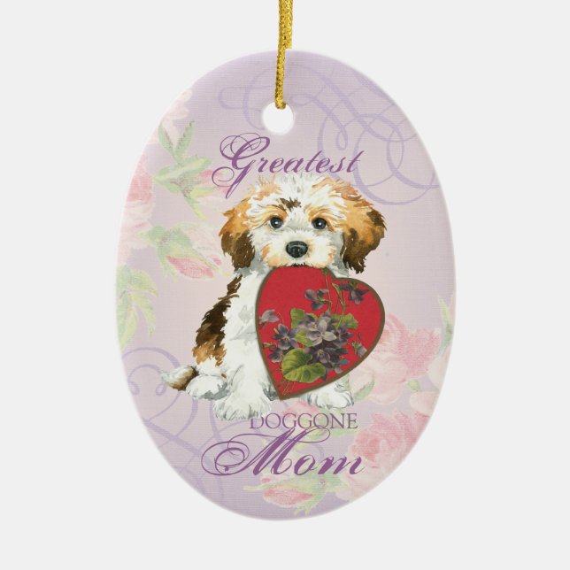 Havanese Heart Mom Ceramic Ornament (Front)