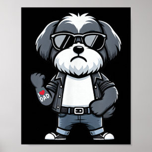 Havanese I Love Dad Funny Dog Tattoo  Poster