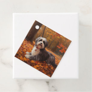 Havanese in Autumn Leaves Fall Inspire  Favour Tags