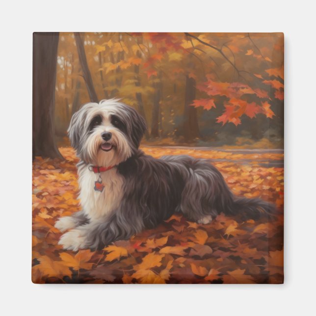 Havanese in Autumn Leaves Fall Inspire  Magnet (Front)