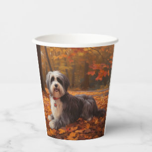 Havanese in Autumn Leaves Fall Inspire  Paper Cups