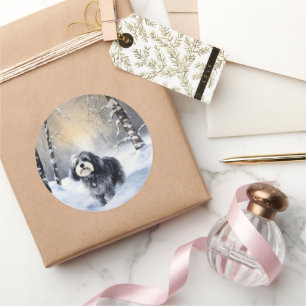 Havanese Let It Snow Christmas Classic Round Sticker