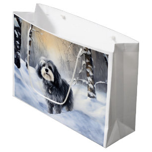 Havanese Let It Snow Christmas Large Gift Bag