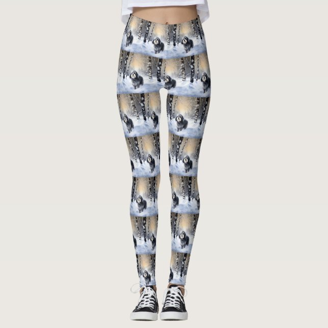 Havanese Let It Snow Christmas Leggings (Front)