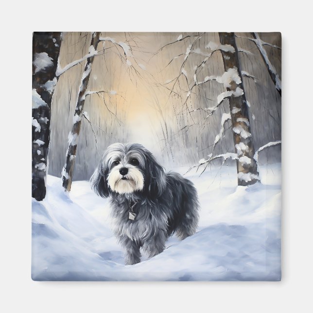 Havanese Let It Snow Christmas Magnet (Front)