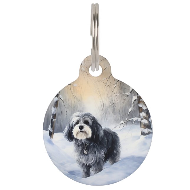 Havanese Let It Snow Christmas Pet Tag (Front)