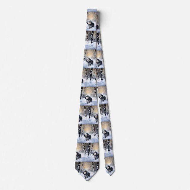 Havanese Let It Snow Christmas Tie (Front)