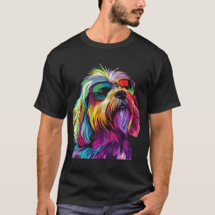 Havanese Lovers Design Splash Art Sunglasses Funny T-Shirt