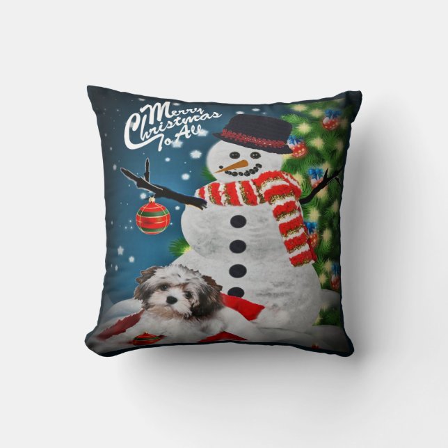 Havanese Merry Christmas To All Pillow (Front)