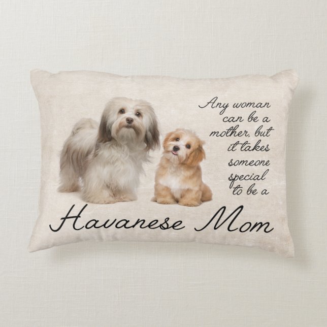 Havanese Mom Accent Pillow (Back)