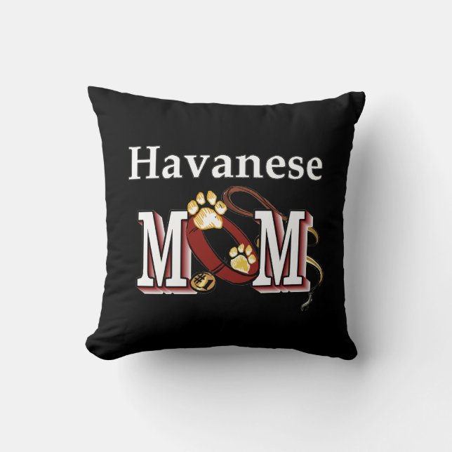 Havanese Mom Throw Pillow (Front)