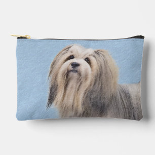 Havanese Painting Silver Cute Original Pet Dog Art Accessory Pouch