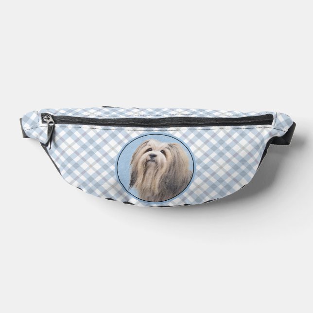Havanese Painting Silver Cute Original Pet Dog Art Fanny Pack (Lay Down)