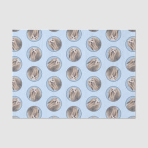 Havanese Painting Silver Cute Original Pet Dog Art Tissue Paper