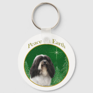 Havanese Peace Keychain