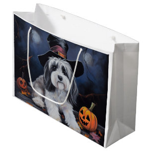 Havanese Pumpkins Halloween Scary Large Gift Bag