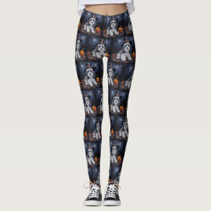 Havanese Pumpkins Halloween Scary Leggings