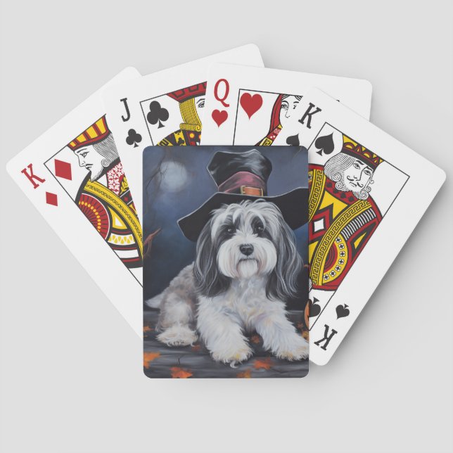 Havanese Pumpkins Halloween Scary Playing Cards (Back)