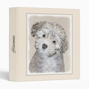 Havanese Puppy Painting - Cute Original Dog Art Binder