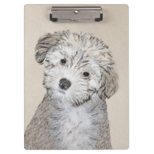 Havanese Puppy Painting - Cute Original Dog Art Clipboard