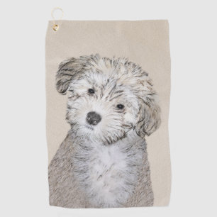 Havanese Puppy Painting - Cute Original Dog Art Golf Towel