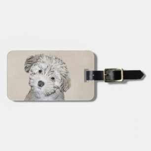 Havanese Puppy Painting - Cute Original Dog Art Luggage Tag