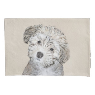 Havanese Puppy Painting - Cute Original Dog Art Pillowcase